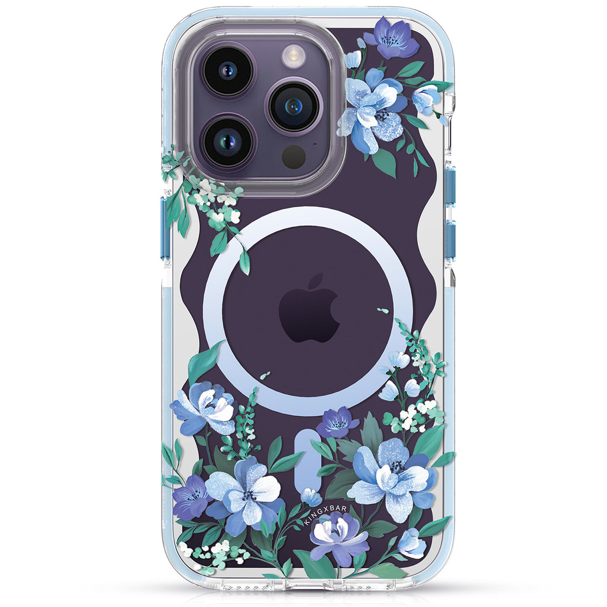 Capa magnética Kingxbar Flora Series para iPhone 14 Pro Max MagSafe decorada com estampa de orquídeas
