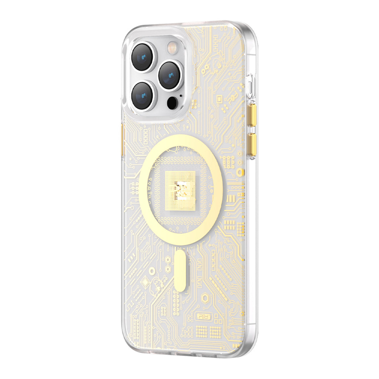 Kingxbar PQY Geek Series capa magnética para iPhone 14 Plus MagSafe dourada
