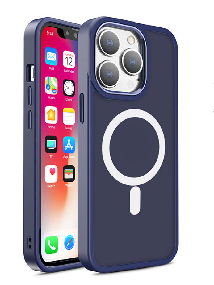 Capa Magnética MagSafe Color Matte para iPhone 15 Plus - na cor azul-marinho