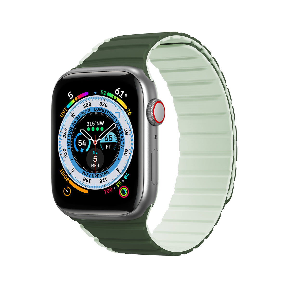 Pulseira Magnética para Apple Watch Ultra, SE, 9, 8, 7, 6, 5, 4, 3, 2, 1 (49, 45, 44, 42 mm) Dux Ducis (Versão LD) - verde