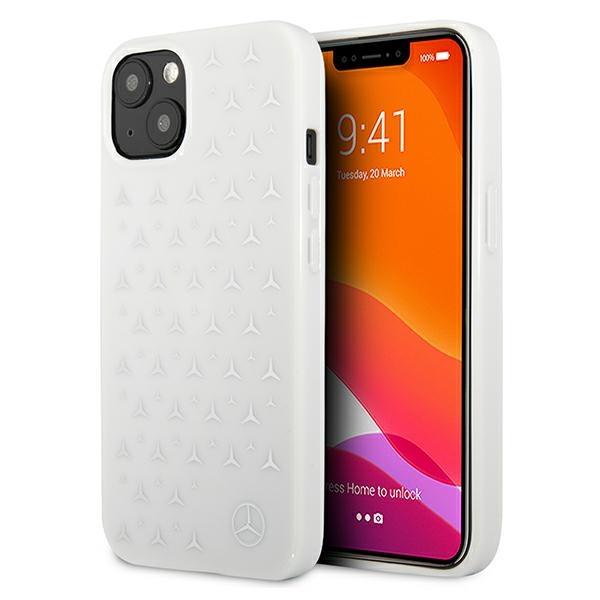 Estojo Mercedes com Estampa de Estrelas Prateadas para iPhone 13 - branco