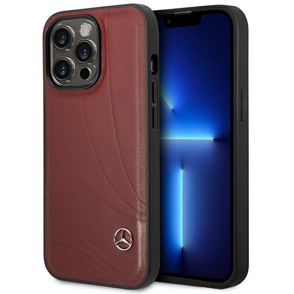 Capa Mercedes Leather Wave Pattern para iPhone 14 Pro - vermelha