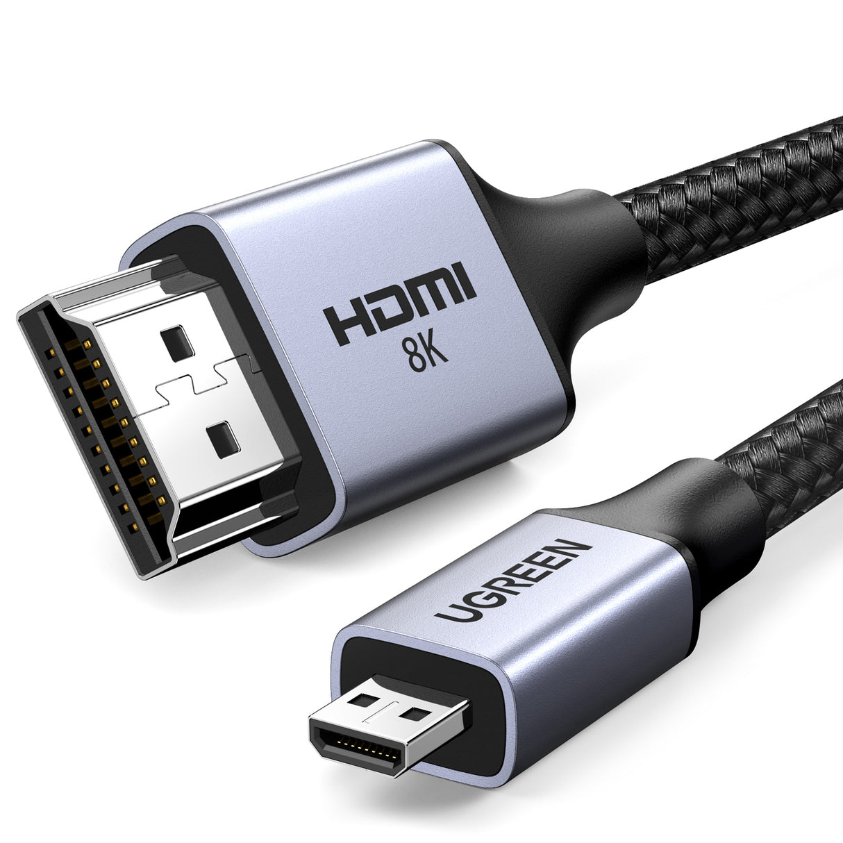 Cabo adaptador micro HDMI - HDMI 2.1 8K 2m Ugreen HD164 - cinza
