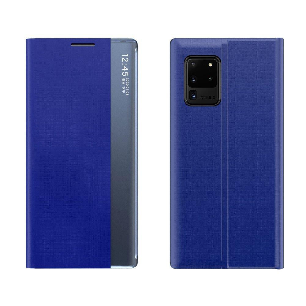 Capa New Sleep Case com aba e função de suporte para Samsung Galaxy A73 na cor azul.