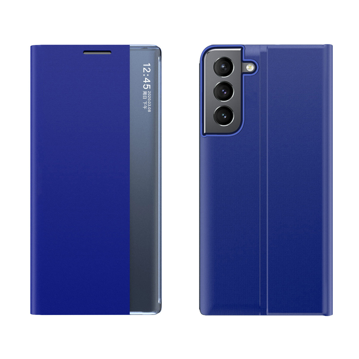 Capa New Sleep Case com tampa e função de suporte para Samsung Galaxy S22 azul
