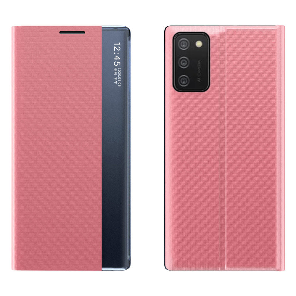 Capa New Sleep Case com tampa e função de suporte para Samsung Galaxy A03s (166,5) rosa