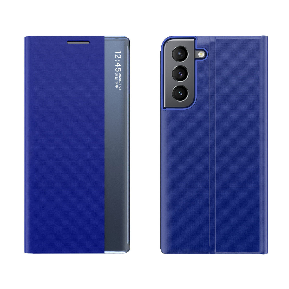 Novo estojo Sleep Case para Samsung Galaxy S23 com tampa flip suporte na cor azul