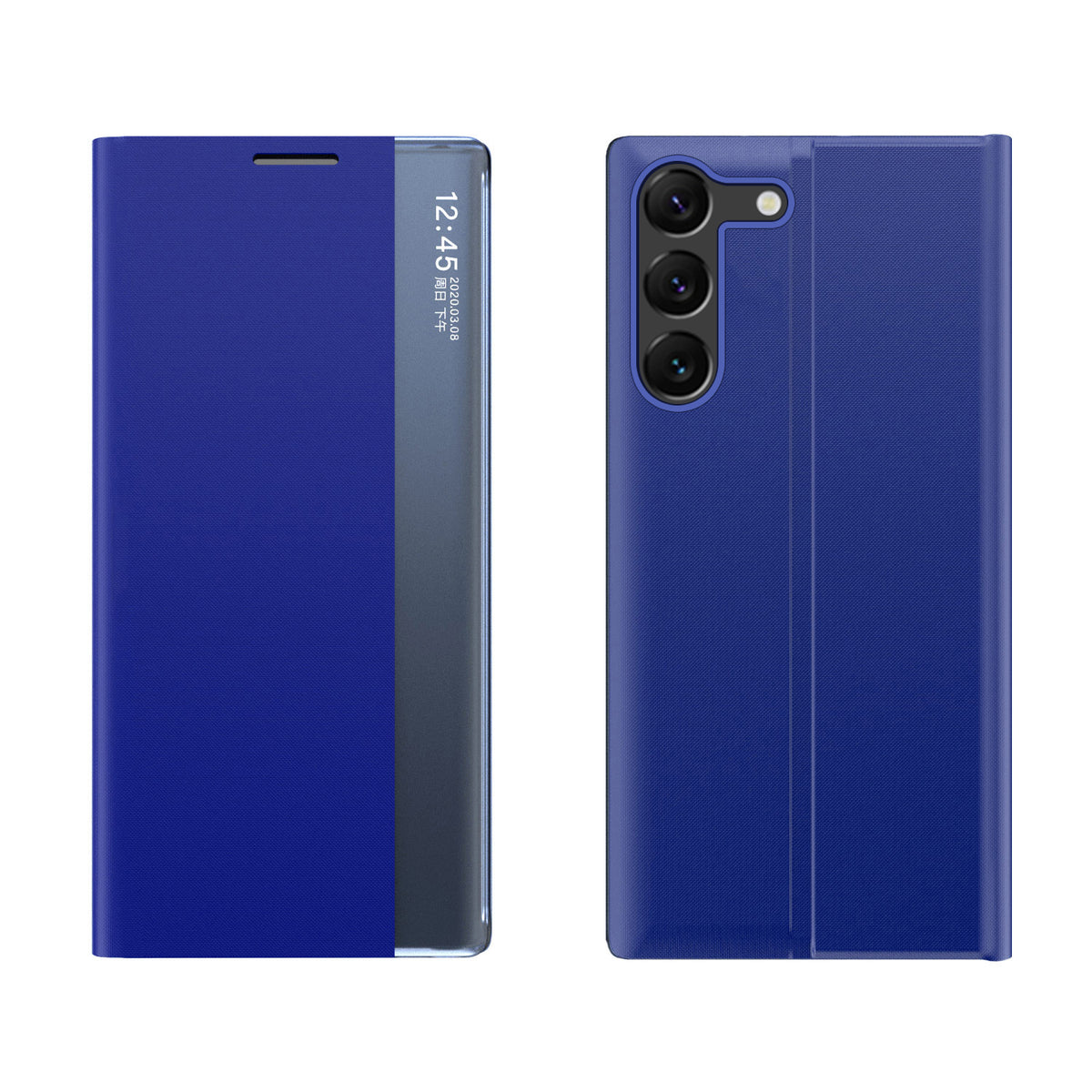 Capa New Sleep View com aba para Samsung S24+ - azul