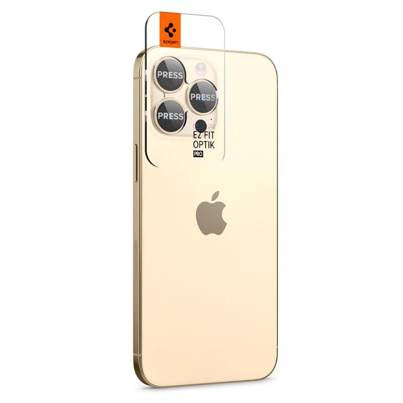 Protetor de Câmera Spigen Glas.tR EZ Fit Optik para iPhone 14 Pro / 14 Pro Max - dourado, 2 unidades.