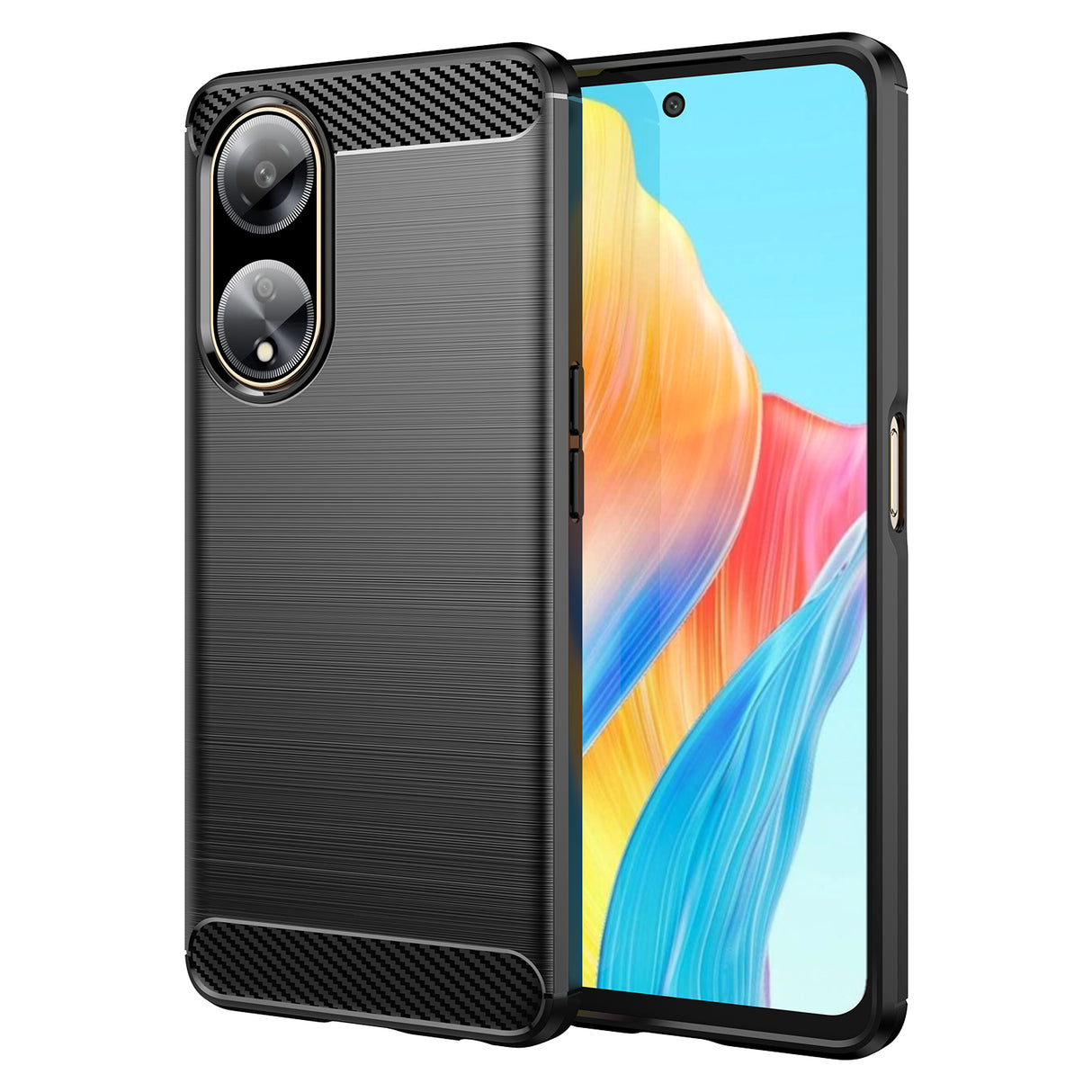 Capa de Carbono Flexível para Oppo A98 5G - Preta