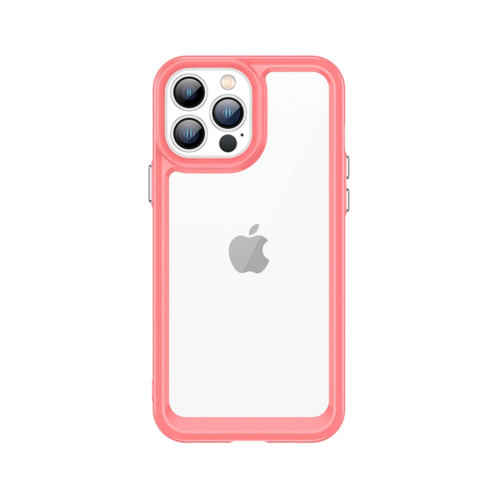 Capa rígida Outer Space Case para iPhone 12 Pro Max com moldura de gel vermelha