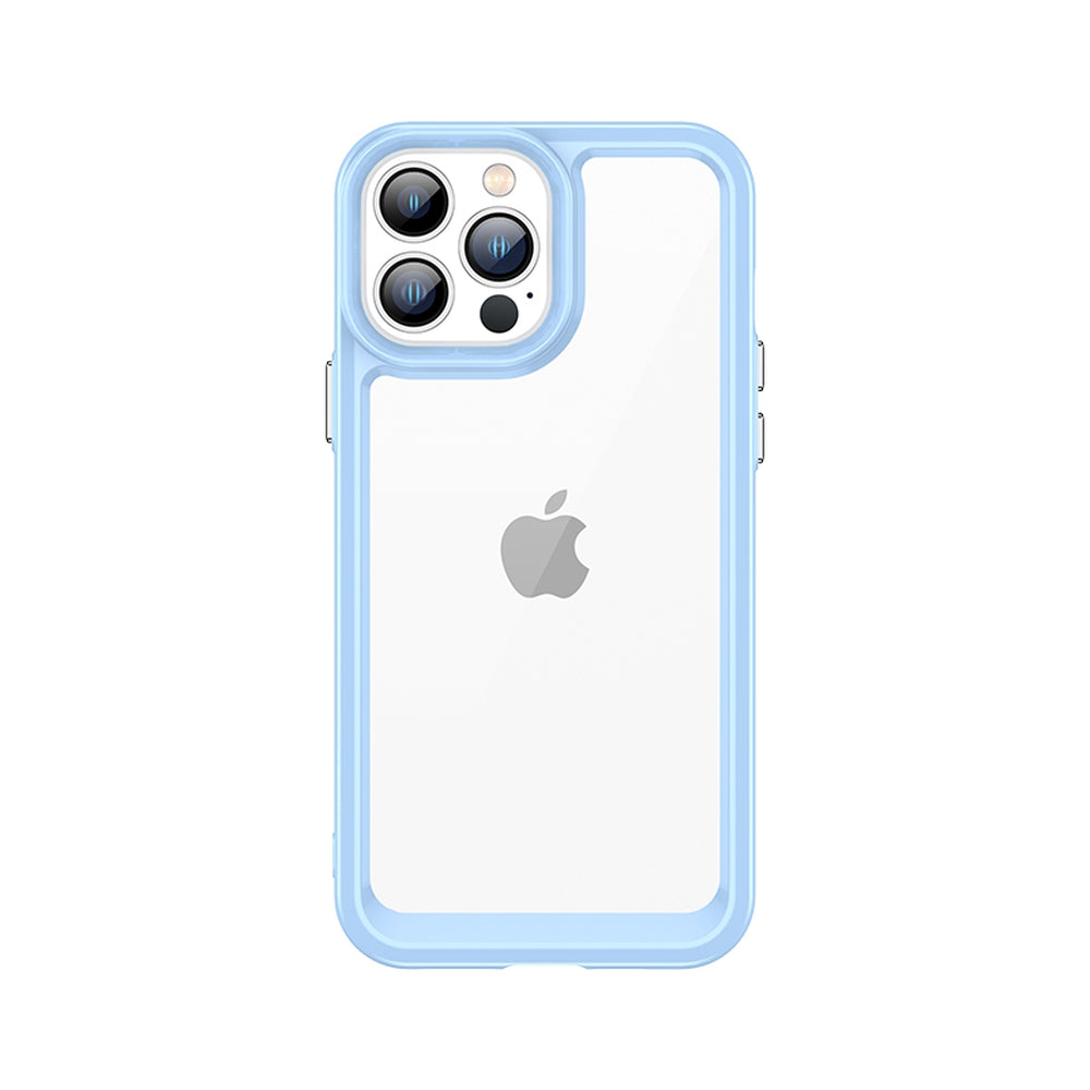 Caso de Espaço Exterior capa rígida para iPhone 13 Pro Max com moldura de gel azul