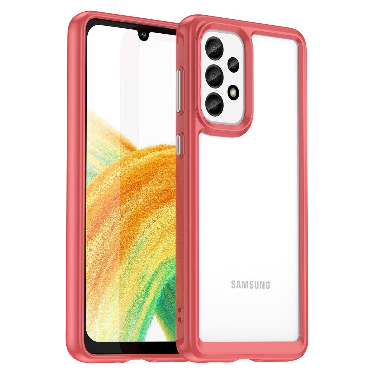 Capa Outer Space Case para Samsung Galaxy A33 5G com moldura elástica vermelha