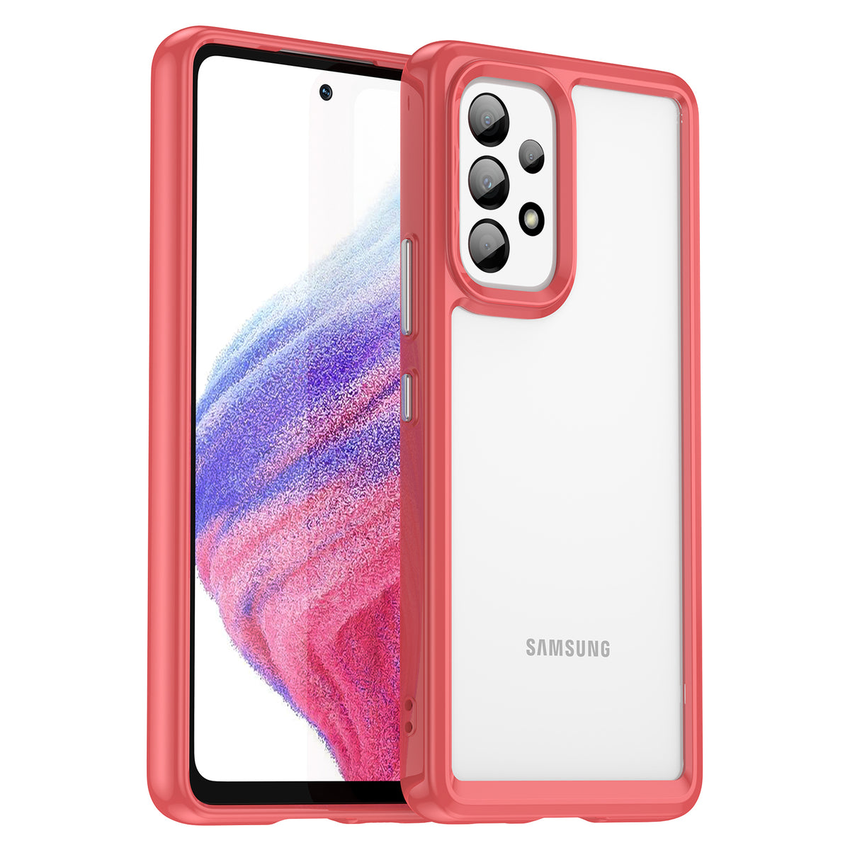 Capa Outer Space Case para Samsung Galaxy A53 5G com moldura elástica vermelha