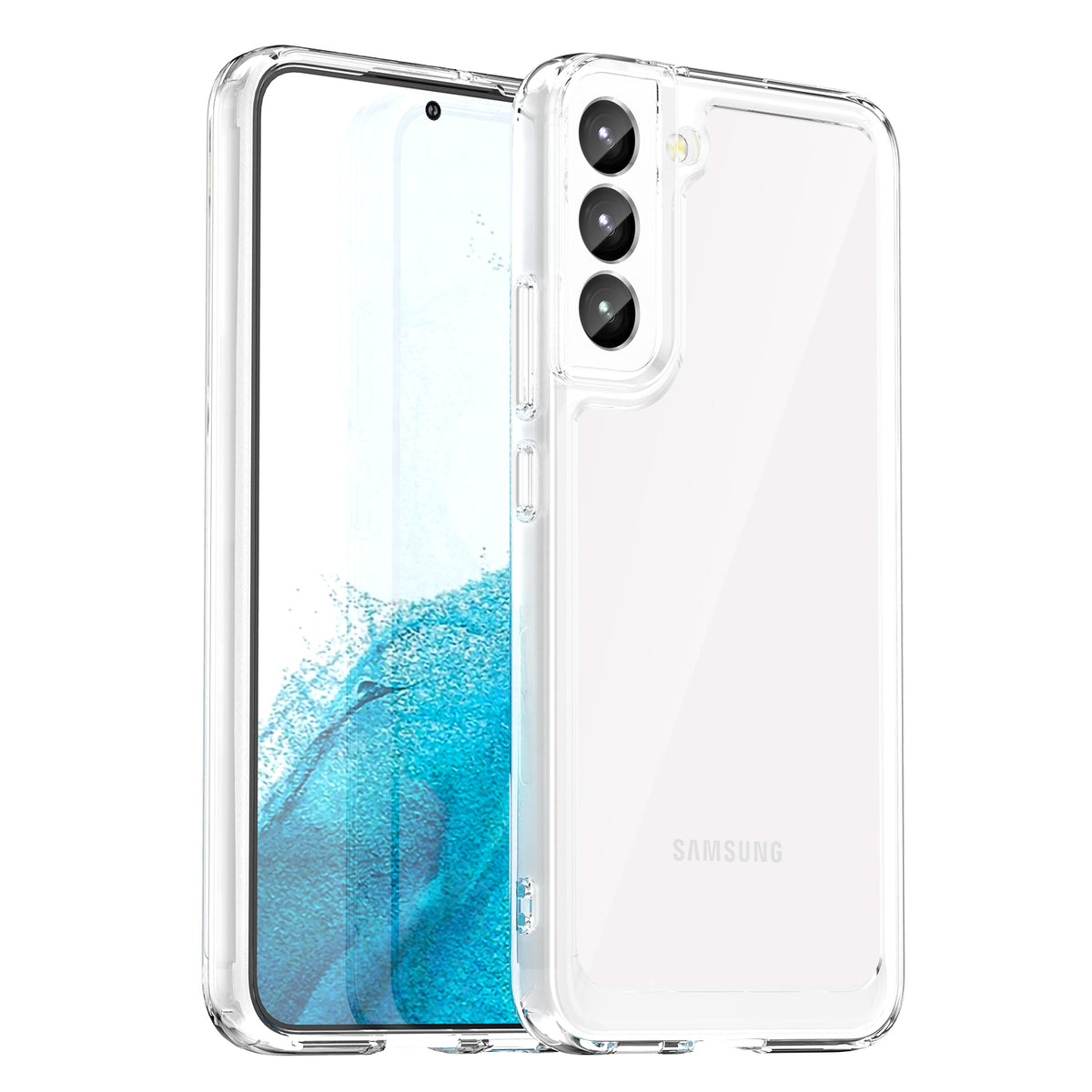 Capa Outer Space Case para Samsung Galaxy S23+ com moldura elástica transparente