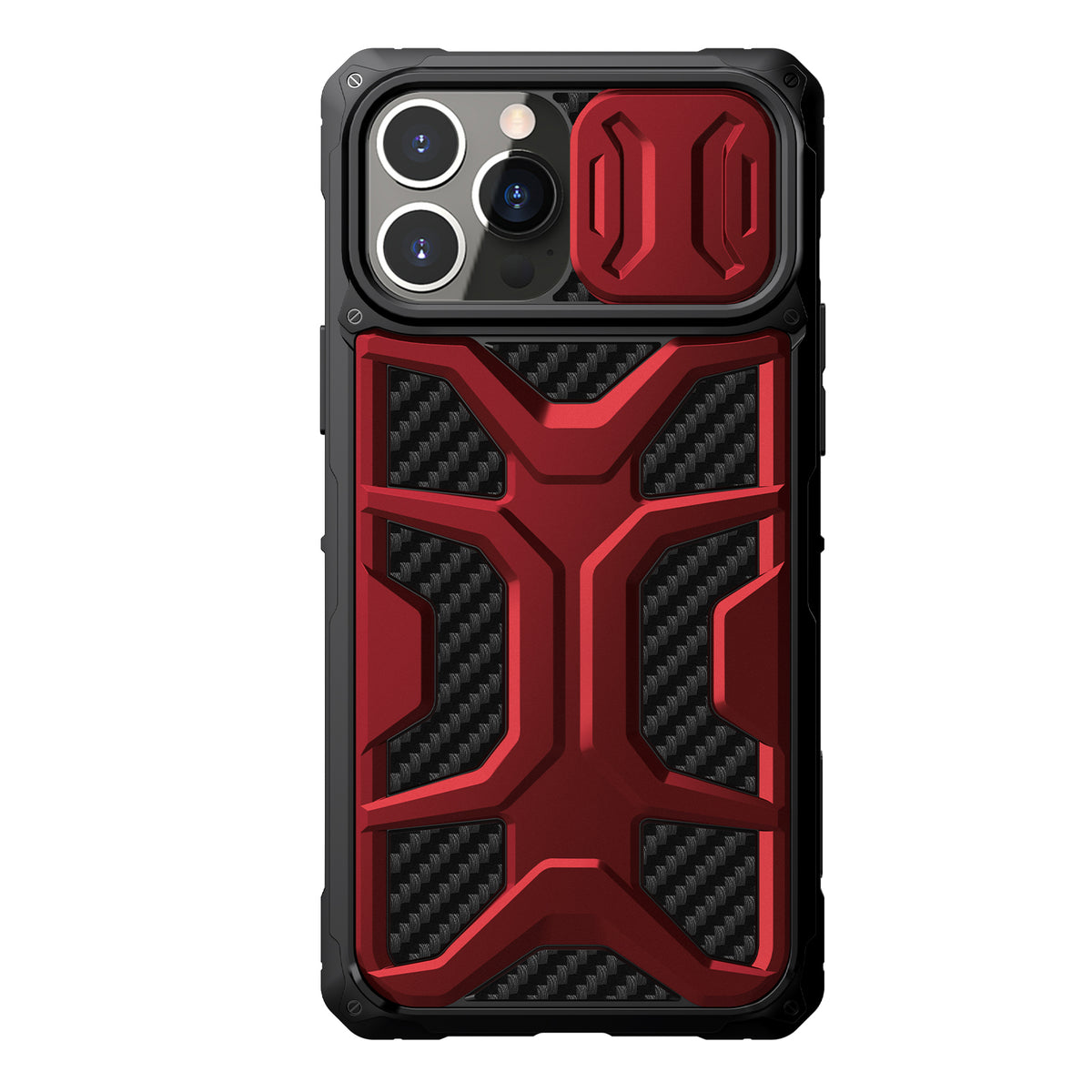 Capa Nillkin Adventurer para iPhone 13 Pro, capa blindada com proteção para a câmera, vermelha.