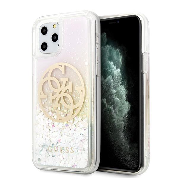 Guess GUHCN58LGGITDGO iPhone 11 Pro dourado capa rígida Circle Liquid Glitter