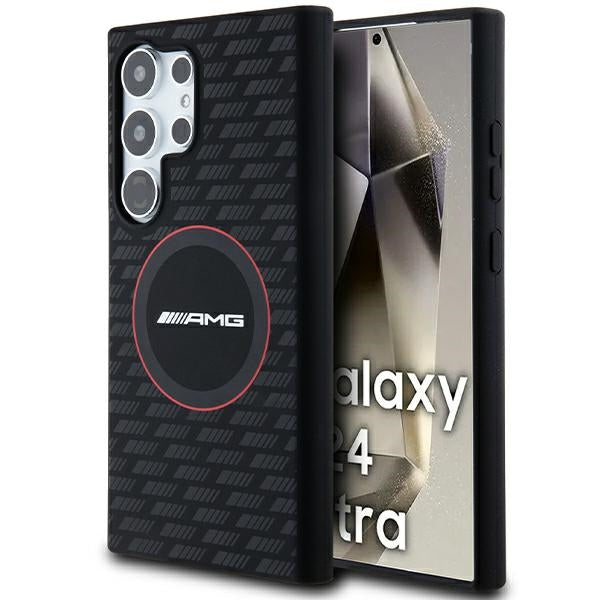 Capa AMG de Silicone com Padrão de Carbono MagSafe para Samsung Galaxy S24 Ultra - preta