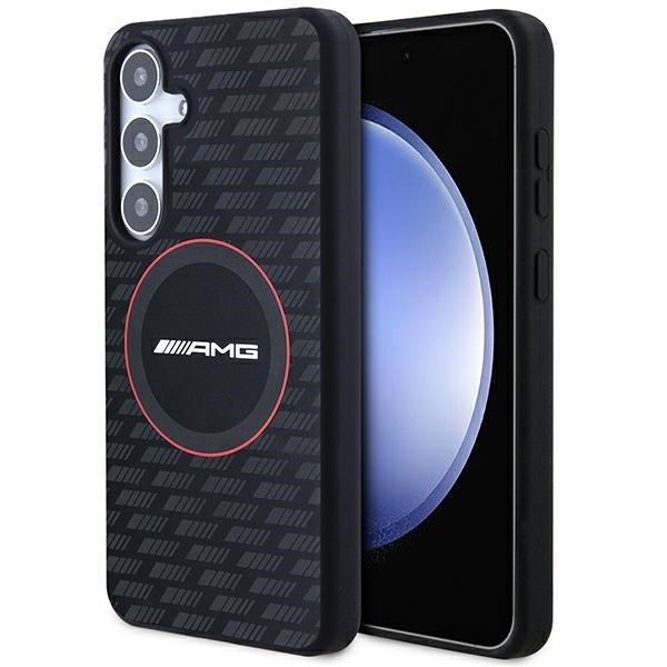Capa AMG de Silicone com Padrão de Carbono MagSafe para Samsung Galaxy S24 - preta