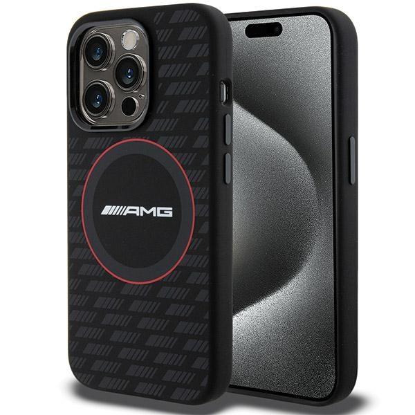 Capa AMG de Silicone com Padrão de Carbono MagSafe para iPhone 15 Pro - preta