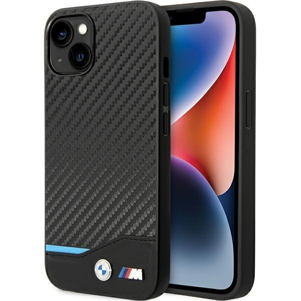 Capa BMW Leather Carbon para iPhone 13 - preta