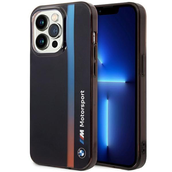 Capa BMW IML Tricolor Stripe para iPhone 14 Pro - preta