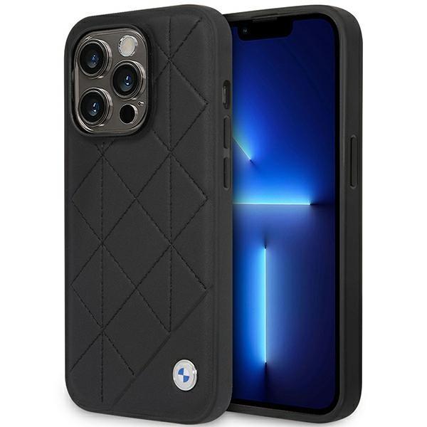 Etui BMW Leather Quilted para iPhone 14 Pro - preto