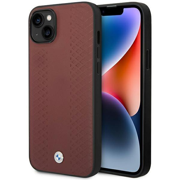 Etui BMW Leather Diamond Pattern para iPhone 14 - cor bordô