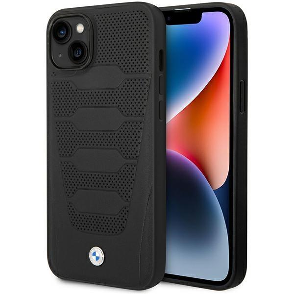 Capa BMW com Padrão de Assentos de Couro para iPhone 14 - preta