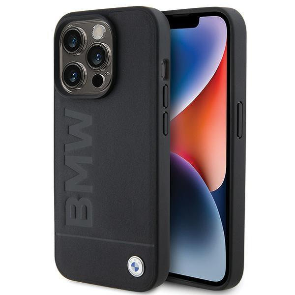 Etui BMW MagSafe Leather Hot Stamp para iPhone 15 Pro - preto