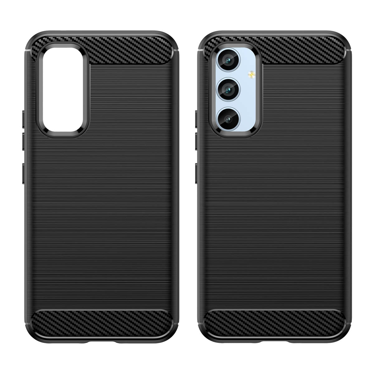 Capa de Carbono para Samsung Galaxy A54 5G, flexível, de silicone, na cor preta.