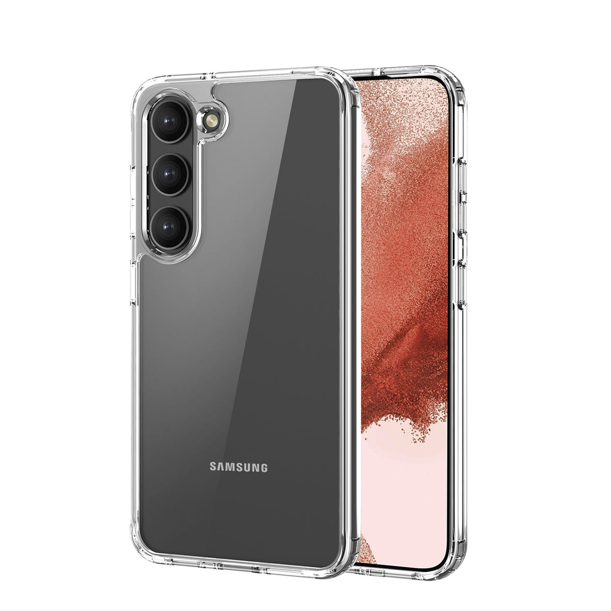 Capa protetora robusta Dux Ducis Clin para Samsung Galaxy S23+, transparente na parte traseira.