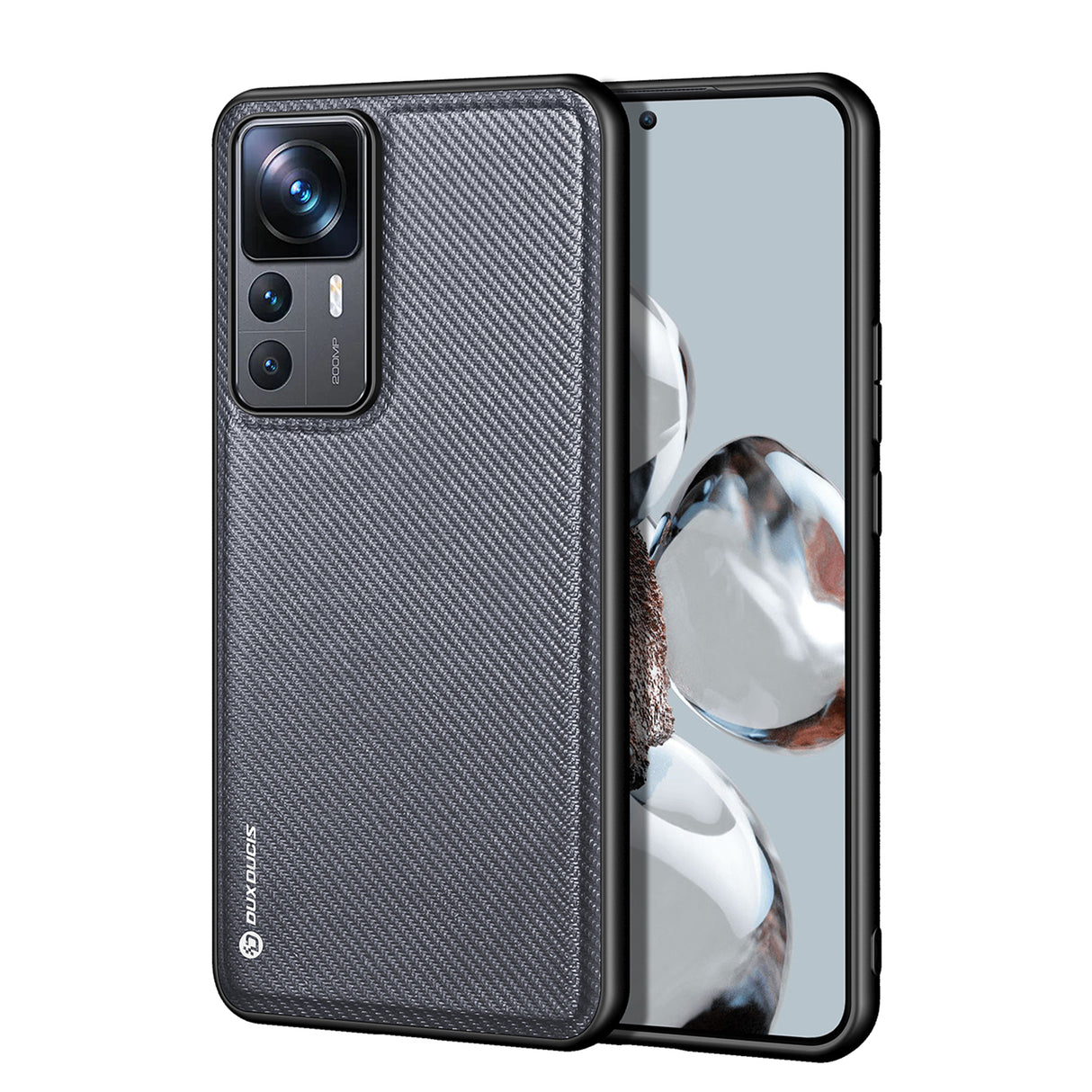 Capa Dux Ducis Fino para Xiaomi 12T Pro / Xiaomi 12T com moldura de silicone cinza
