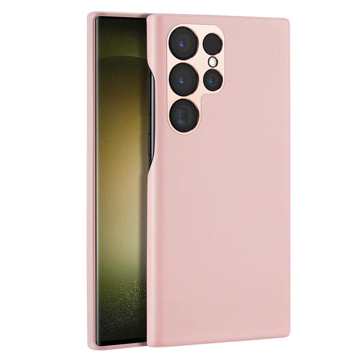 Dux Ducis Grit capa para Samsung Galaxy S23 Ultra elegante em couro sintético rosa