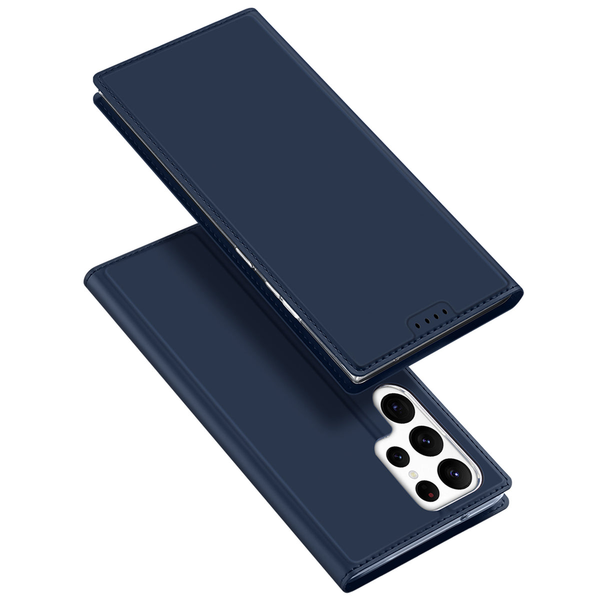Capa Dux Ducis Skin Pro para Samsung Galaxy S23 Ultra com aba, porta-cartões e suporte na cor azul