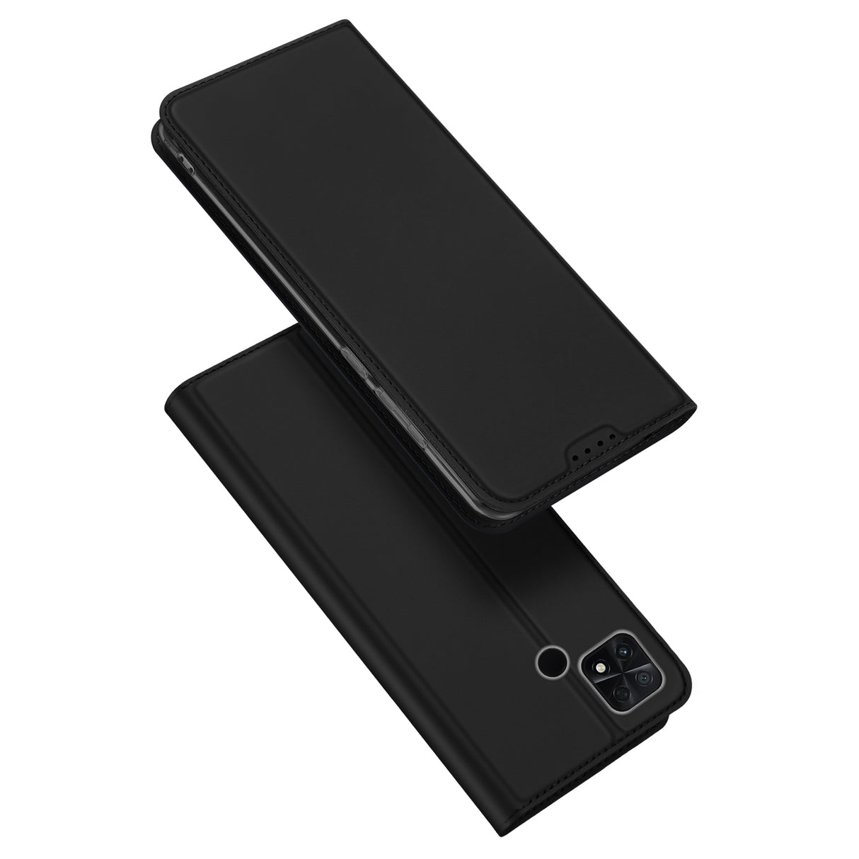 Capa Dux Ducis Skin Pro para Xiaomi Poco C40 com aba, porta-cartões e suporte, na cor preta