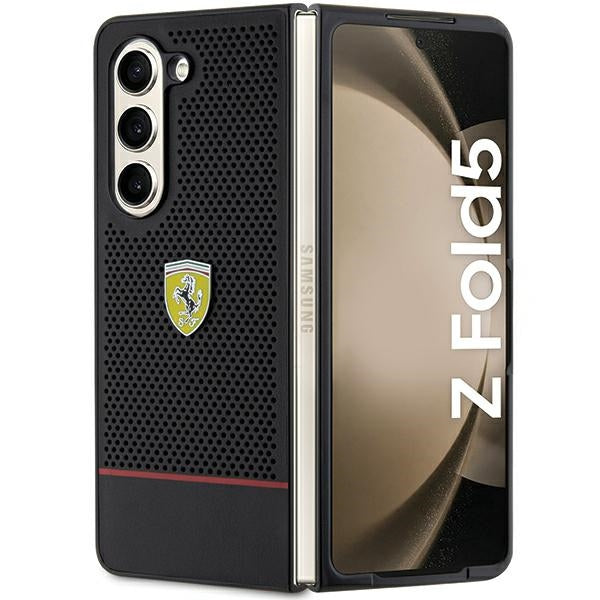 Capa Ferrari Perforated Line para Samsung Galaxy Z Fold 5 - preta