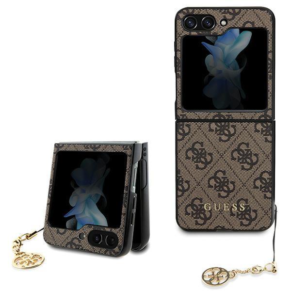 Etui Guess 4G Charms Collection para Samsung Galaxy Z Flip 5 - castanho