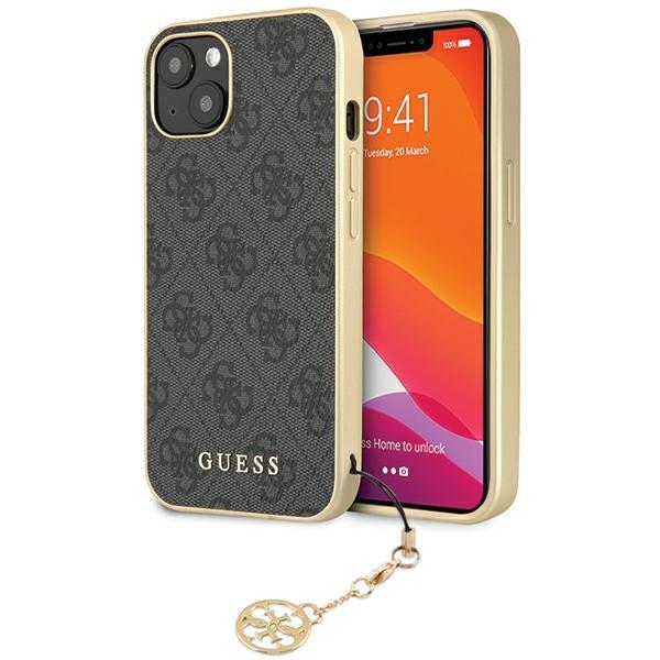Capa Guess 4G Charms Collection para iPhone 14 - cinza