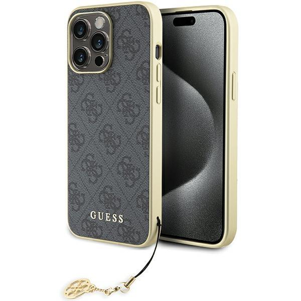 Capa Guess 4G Charms Collection para iPhone 15 Pro Max - cinza