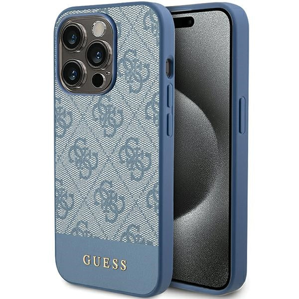 Capa Guess 4G Stripe Collection para iPhone 15 Pro Max - azul