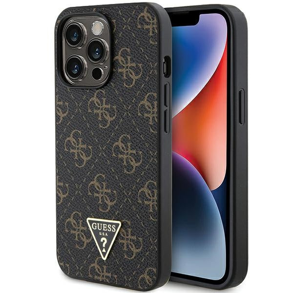 Capa Guess 4G Triangle Metal Logo para iPhone 13 Pro / iPhone 13 - preta