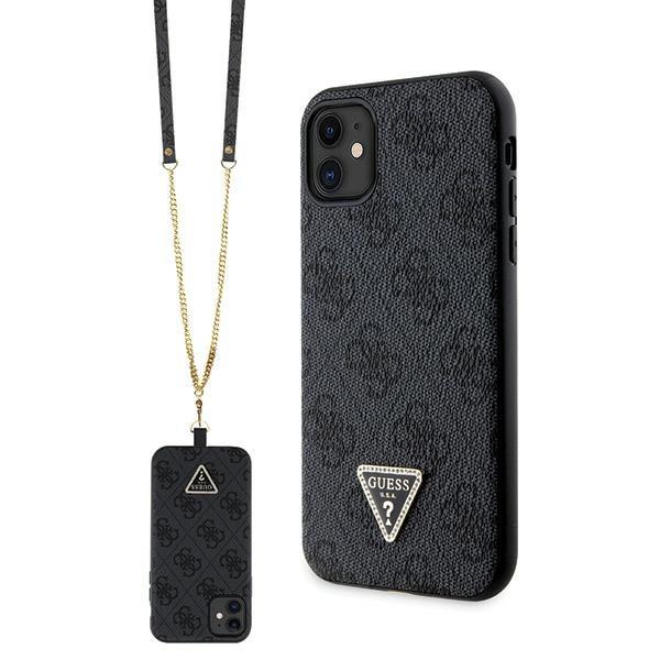 Capa Guess Crossbody 4G com Logo Metálico para iPhone 11 / Xr - preta