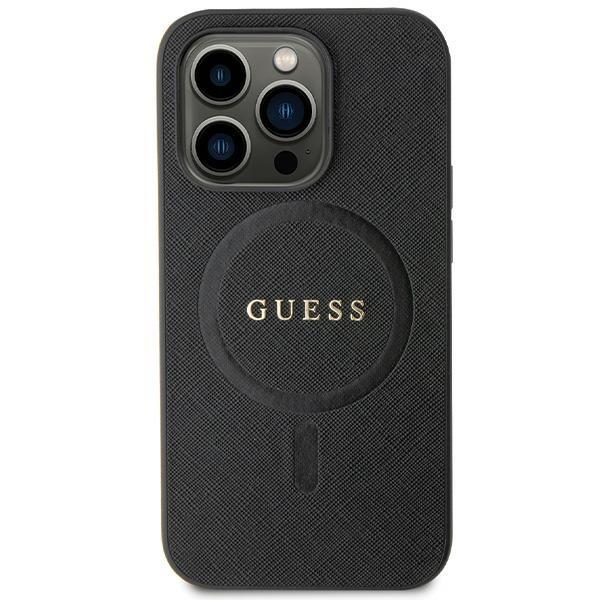 Capa Guess Saffiano MagSafe para iPhone 13 Pro / iPhone 13 - preta