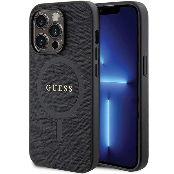 Capa Guess Saffiano MagSafe para iPhone 14 Pro Max - preta