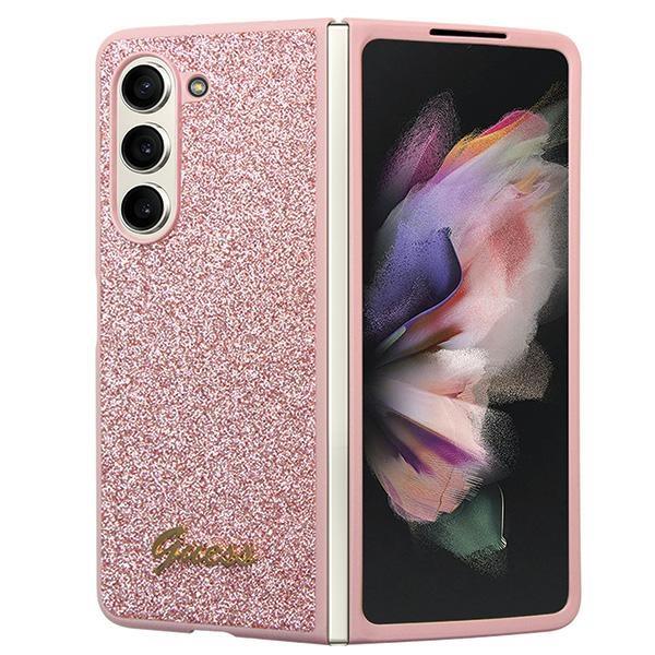 Capa Guess Glitter Script para Samsung Galaxy Z Fold 5 - rosa