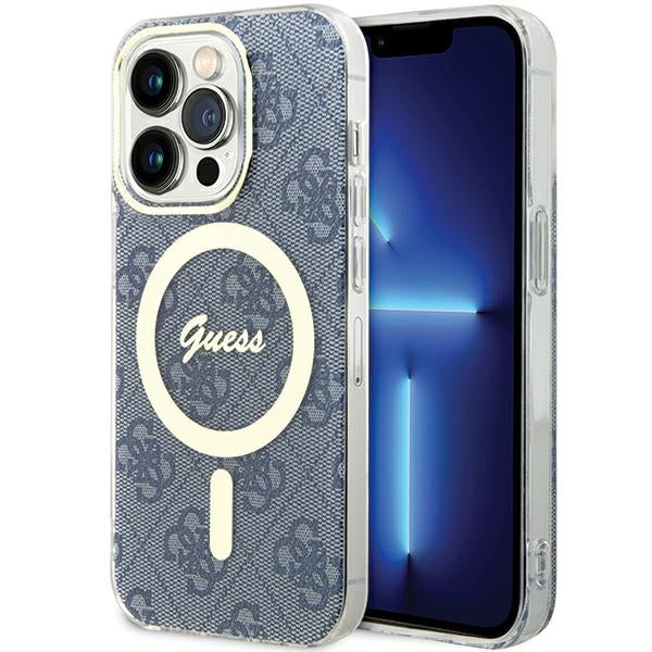 Capa Guess IML 4G MagSafe para iPhone 15 Pro - azul