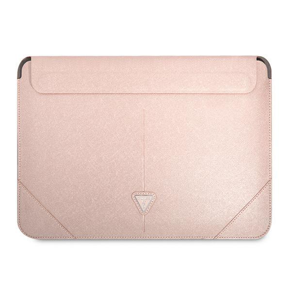 Capa Guess Saffiano Triangle Logo para laptop de 16'' - rosa