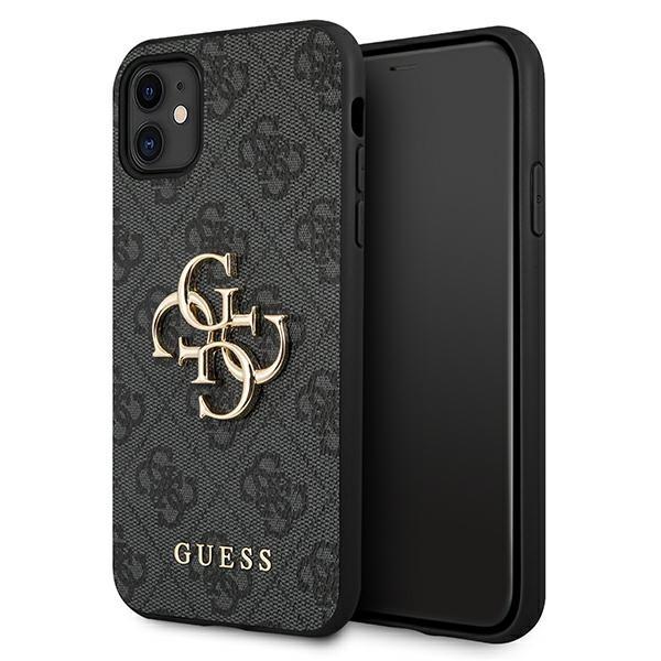 Capa Guess 4G com Logo Metálico Grande para iPhone 11 / Xr - cinza