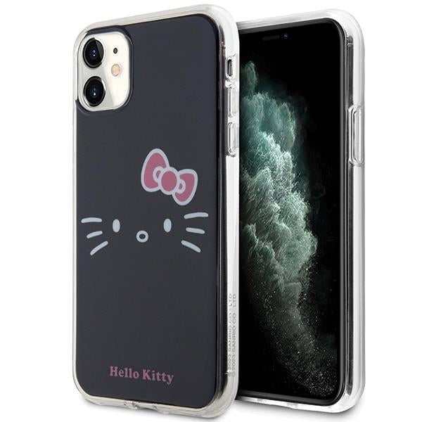 Capa Hello Kitty IML com rosto da Kitty para iPhone 11 / Xr - preta